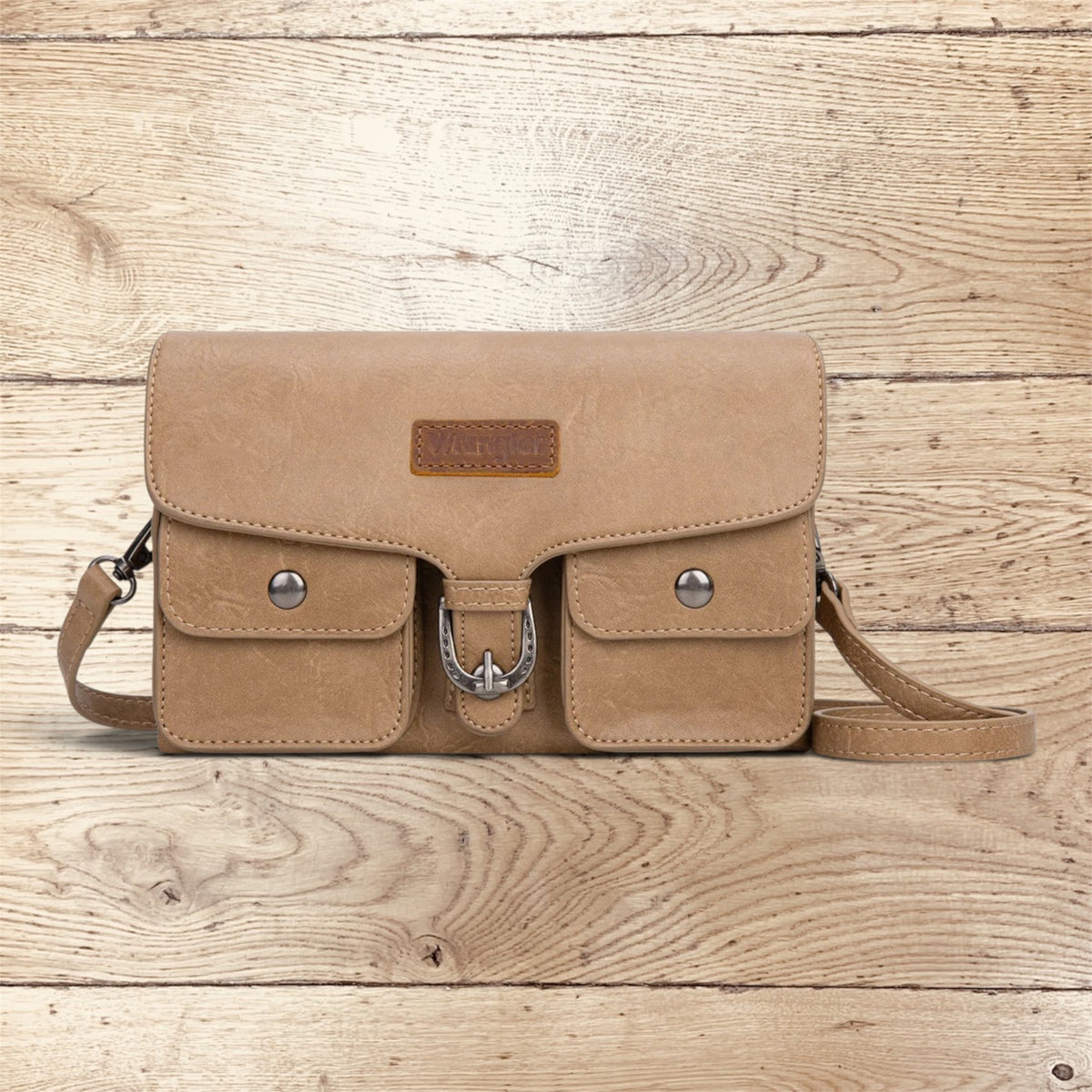 Wrangler Vintage-Inspired Crossbody Bag - Khaki