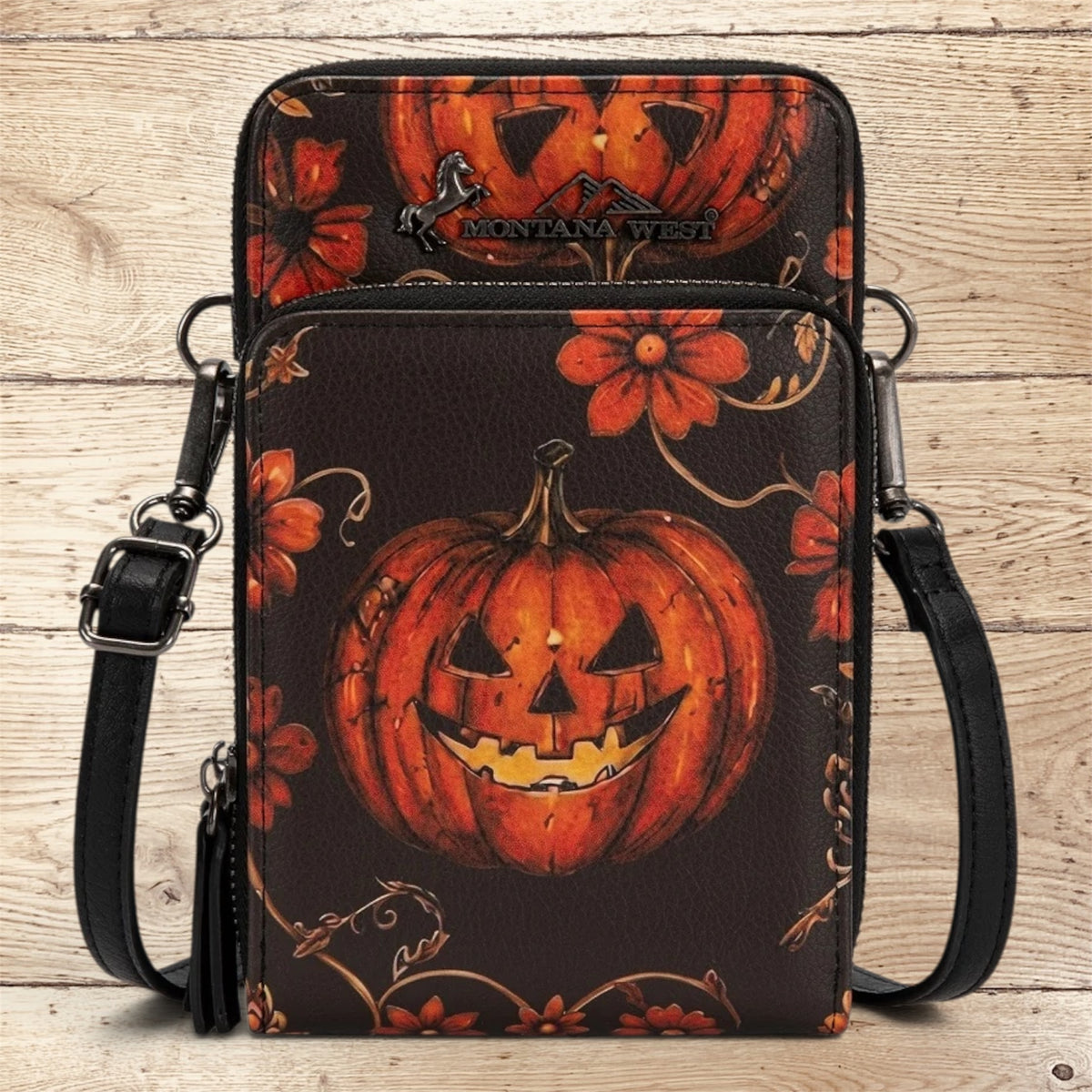 Montana West Halloween Pumpkin Phone Wallet - Red