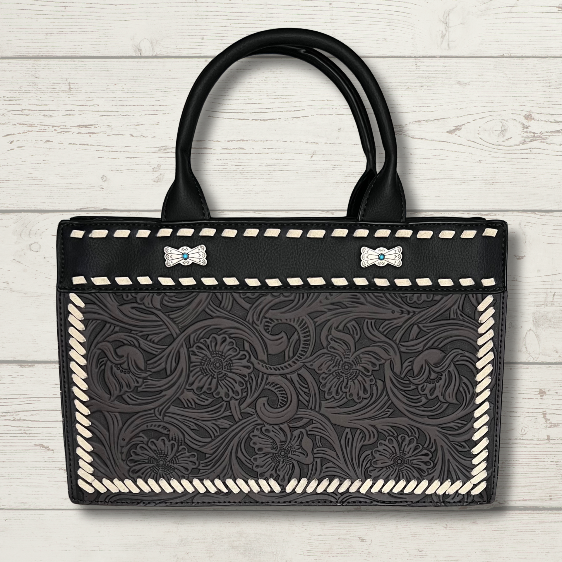 Montana West Floral Tooled Tote Bag
