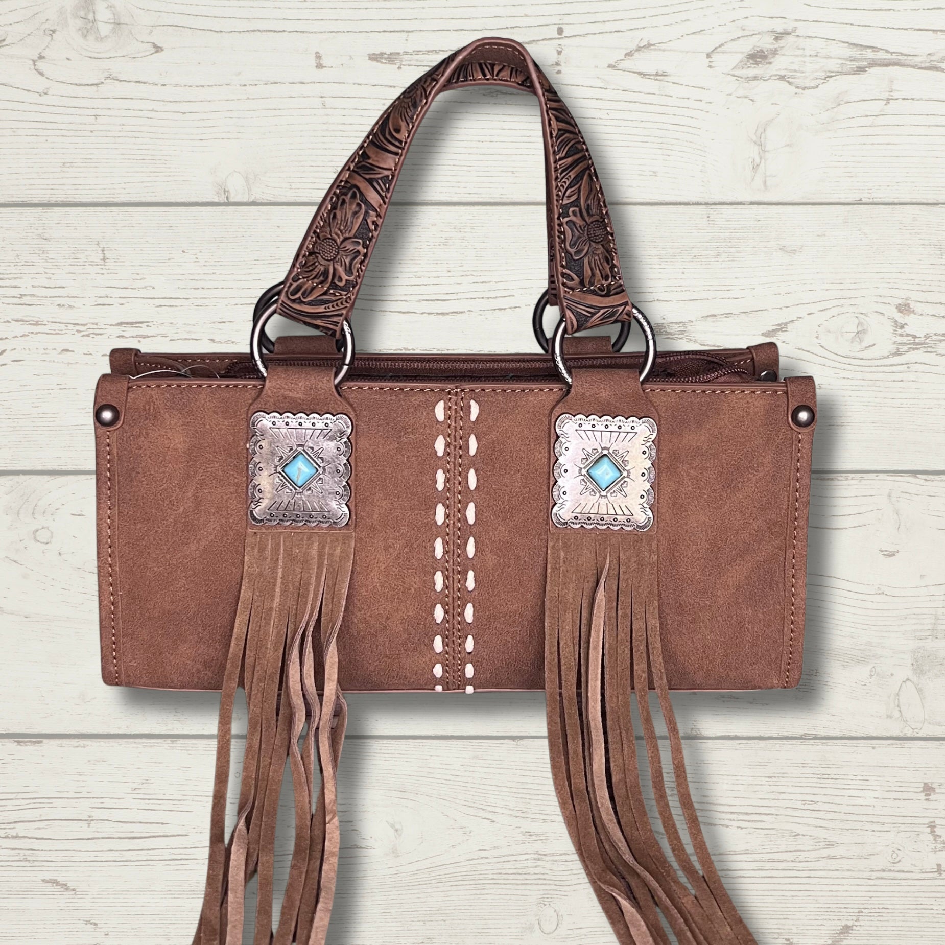 Montana West Western Fringe Concho Mini Crossbody Bag