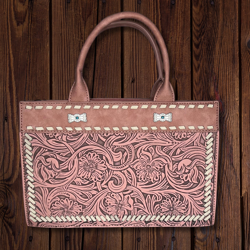 Montana West Floral Tooled Tote Bag