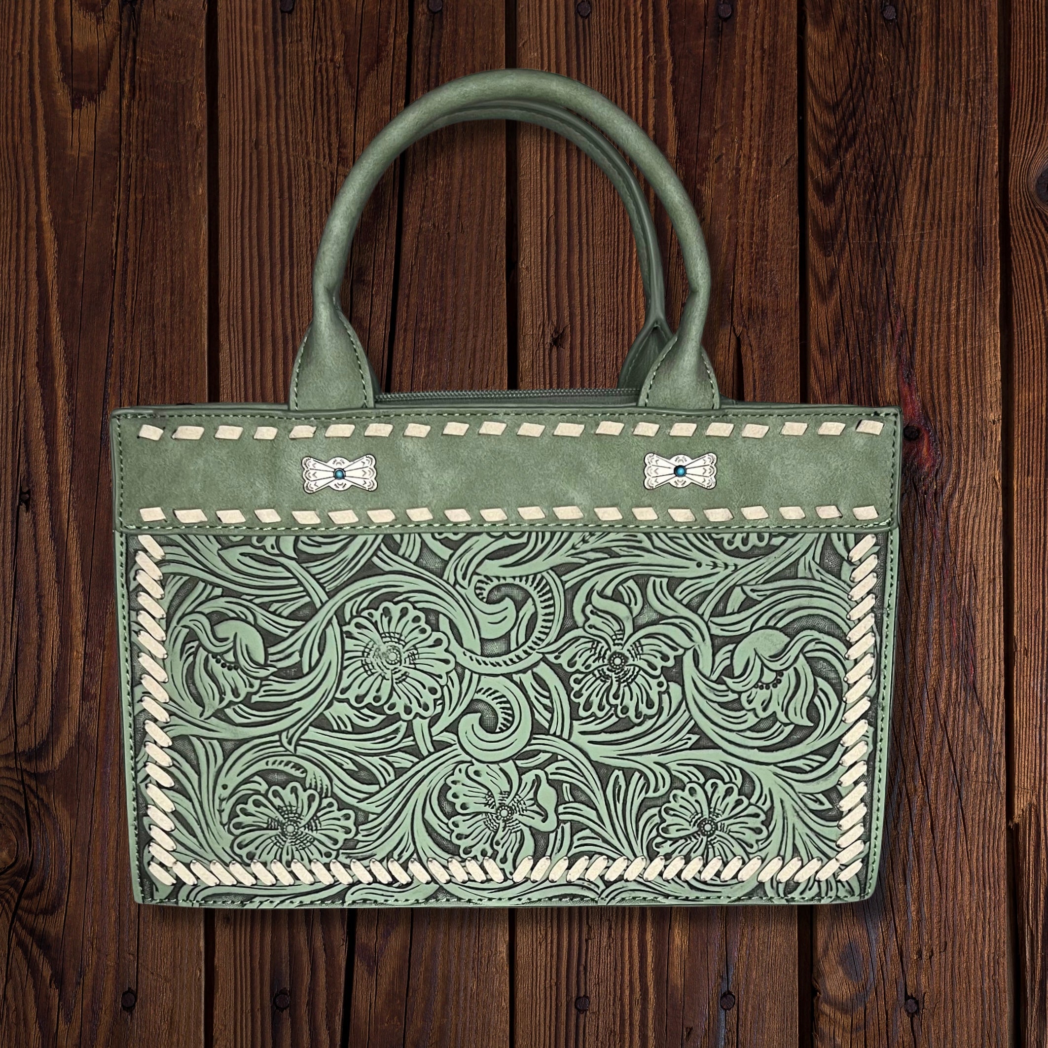 Montana West Floral Tooled Tote Bag