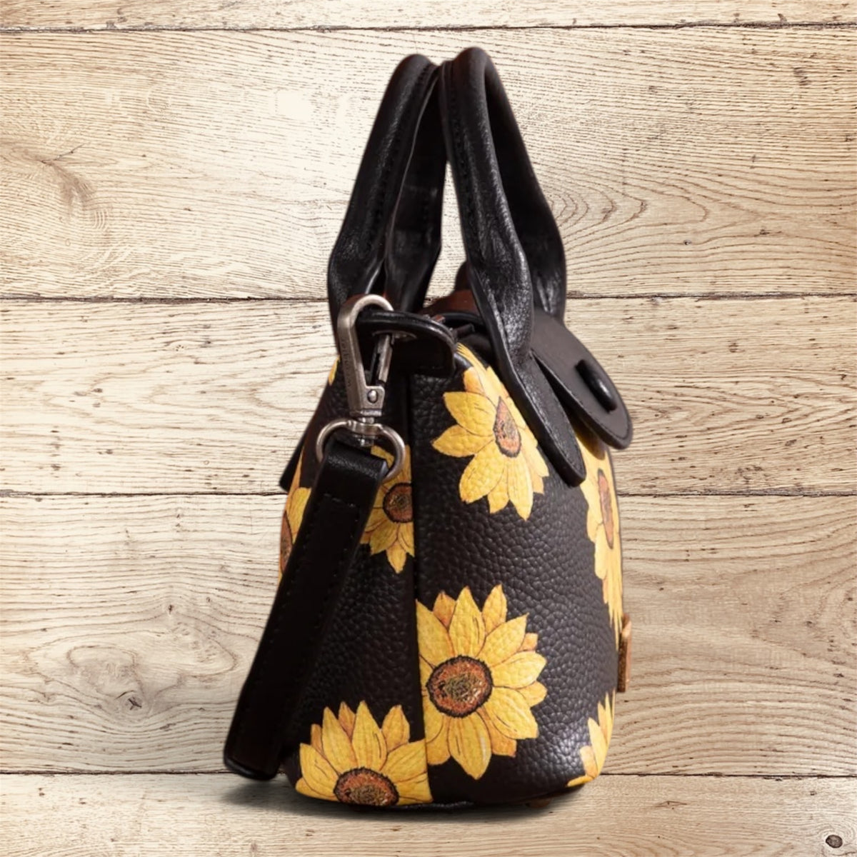 Wrangler Sunflower Print Mini Top Handle Crossbody - Black