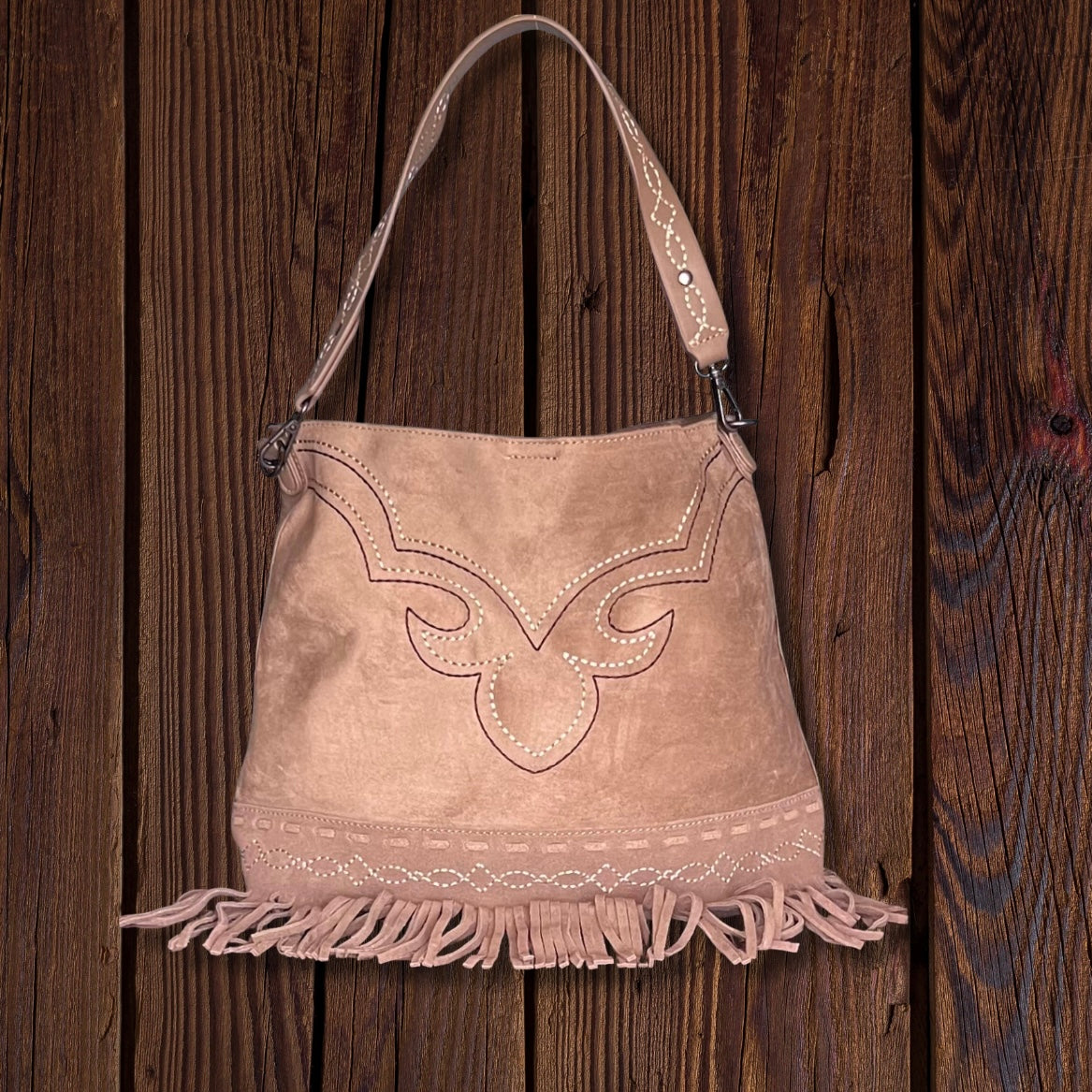Montana West Boot Stitch Fringe Hobo Bag