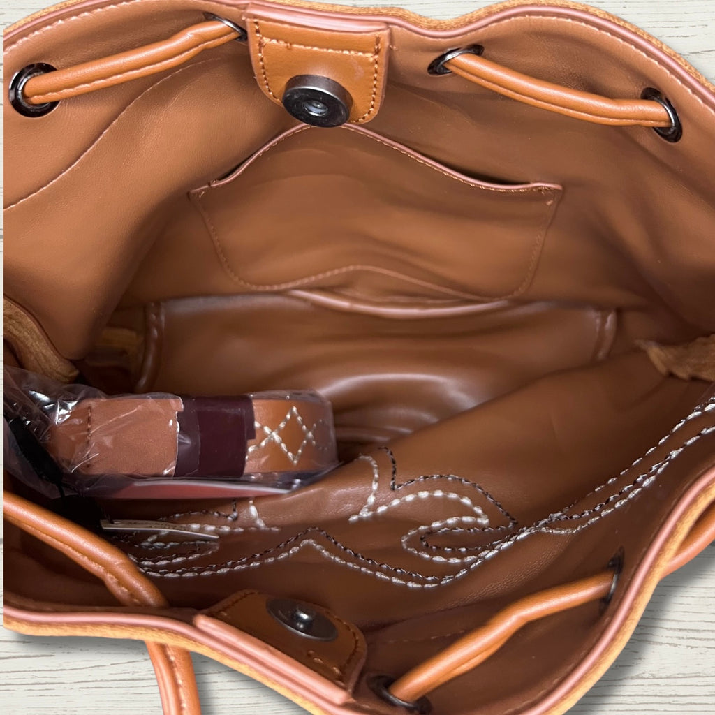 Montana West Boot Stitch Drawstring Crossbody Bag