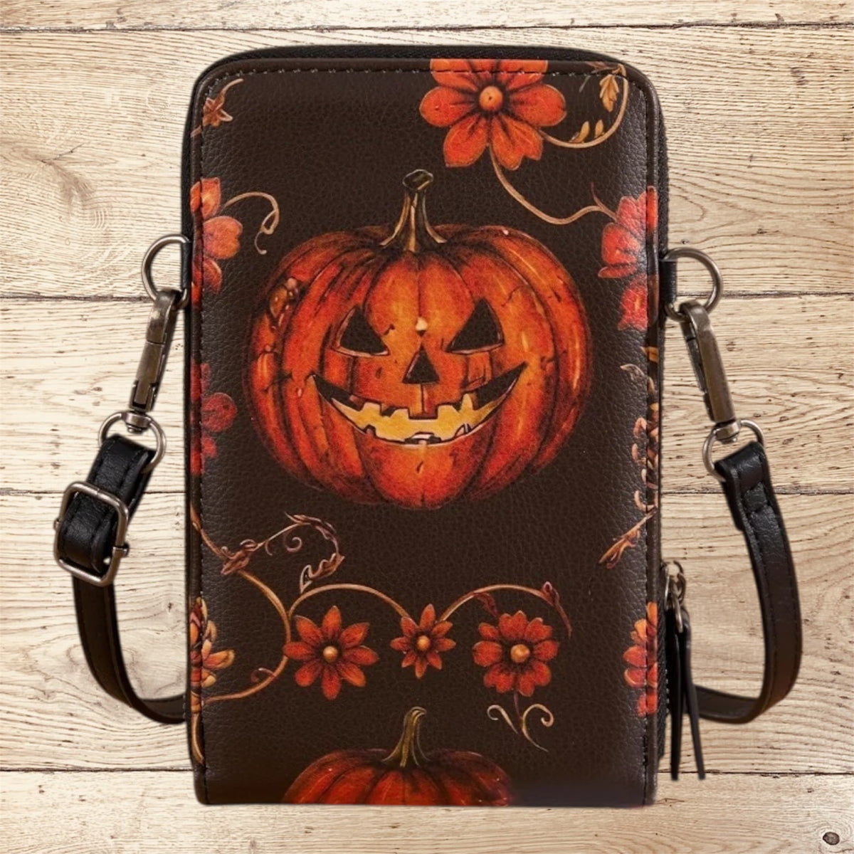 Montana West Halloween Pumpkin Phone Wallet - Red