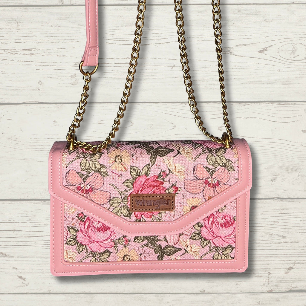 Wrangler Floral Print Chain Crossbody Bag