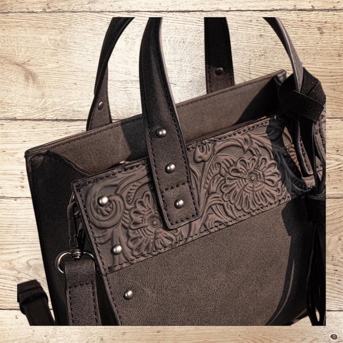 Wrangler Western Tooled Tote Crossbody