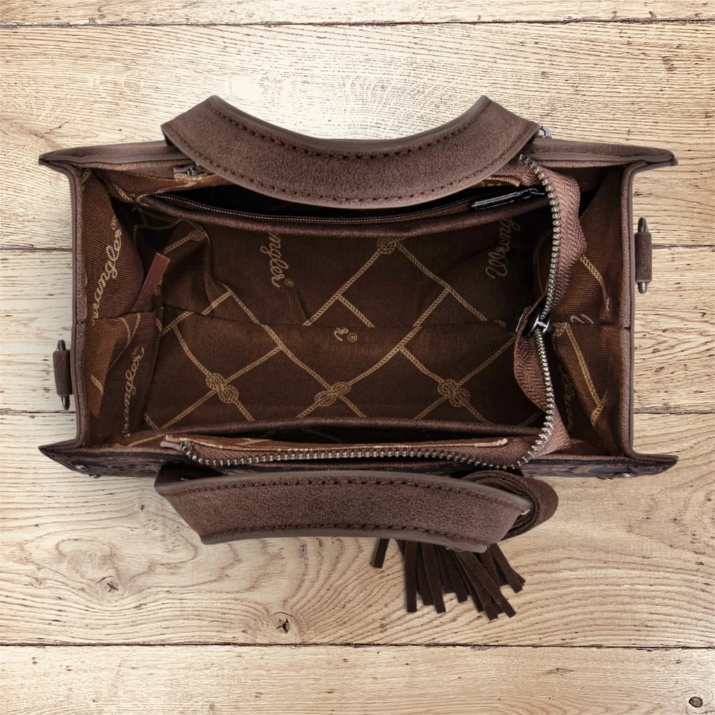 Wrangler Western Tooled Tote Crossbody
