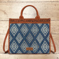 Wrangler Aztec Studded Denim Tote & Crossbody Bag