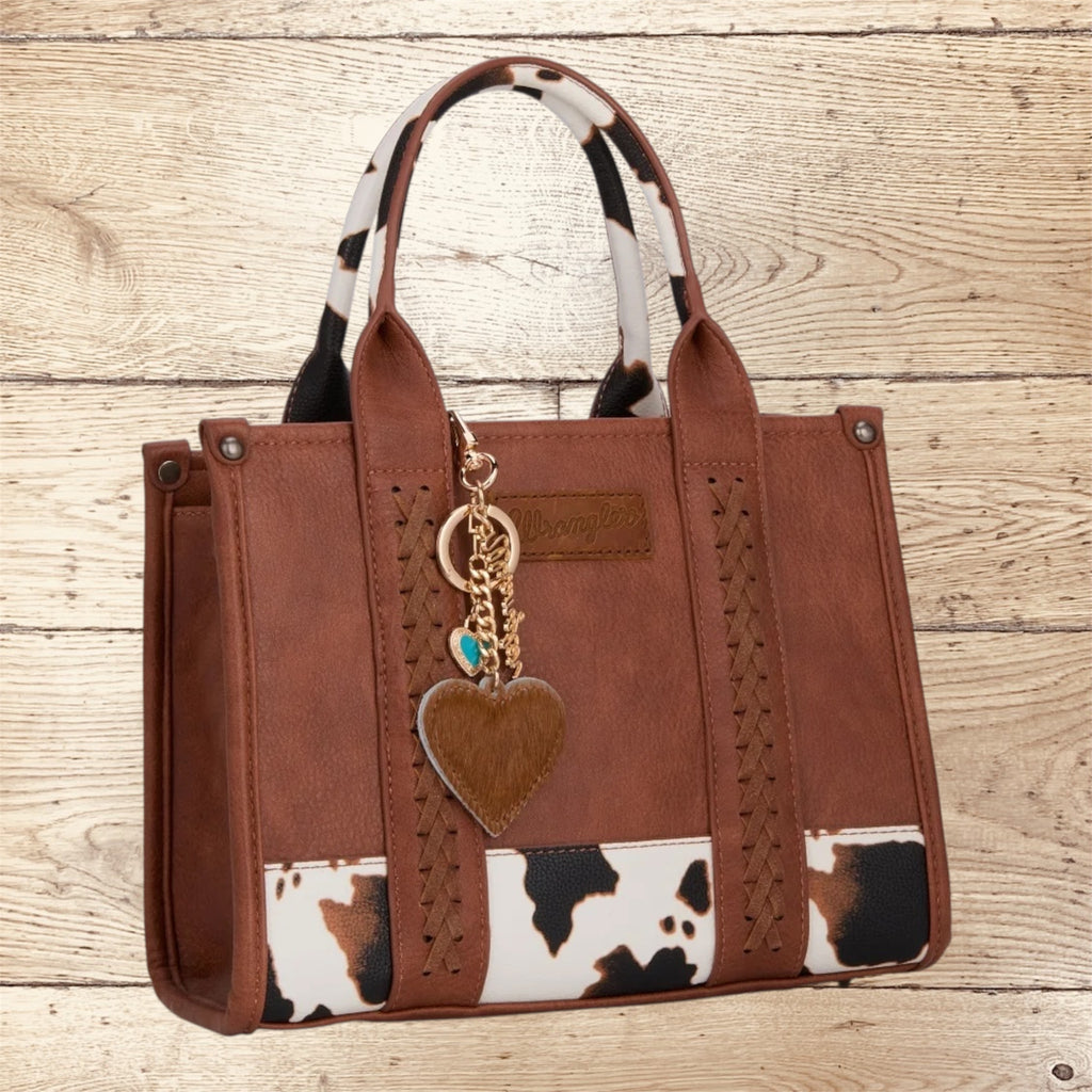 Wrangler Cowhide Heart Bag Charm