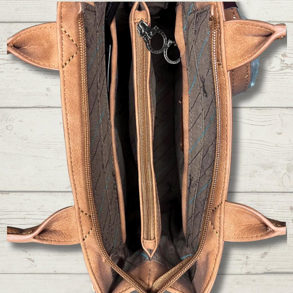 Montana West Floral Tooled Tote Bag