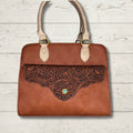 Montana West Western Tooled Floral Concealed Carry Satchel and Crossbody Bag
