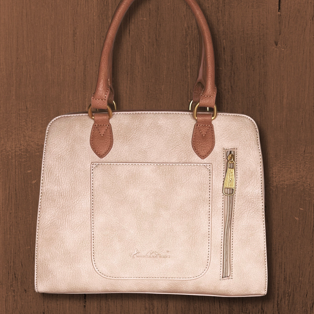 Montana West Western Tooled Floral Concealed Carry Satchel and Crossbody Bag