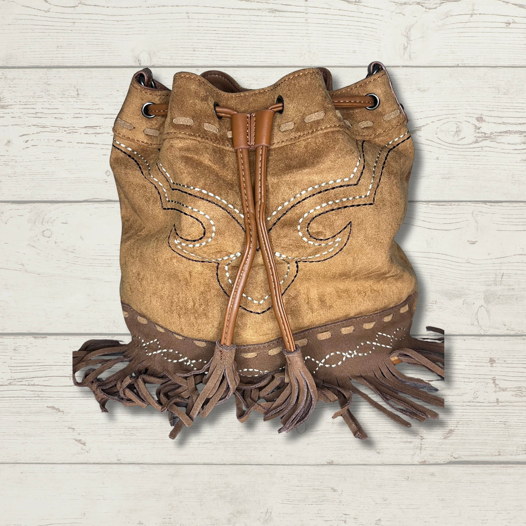 Montana West Boot Stitch Drawstring Crossbody Bag