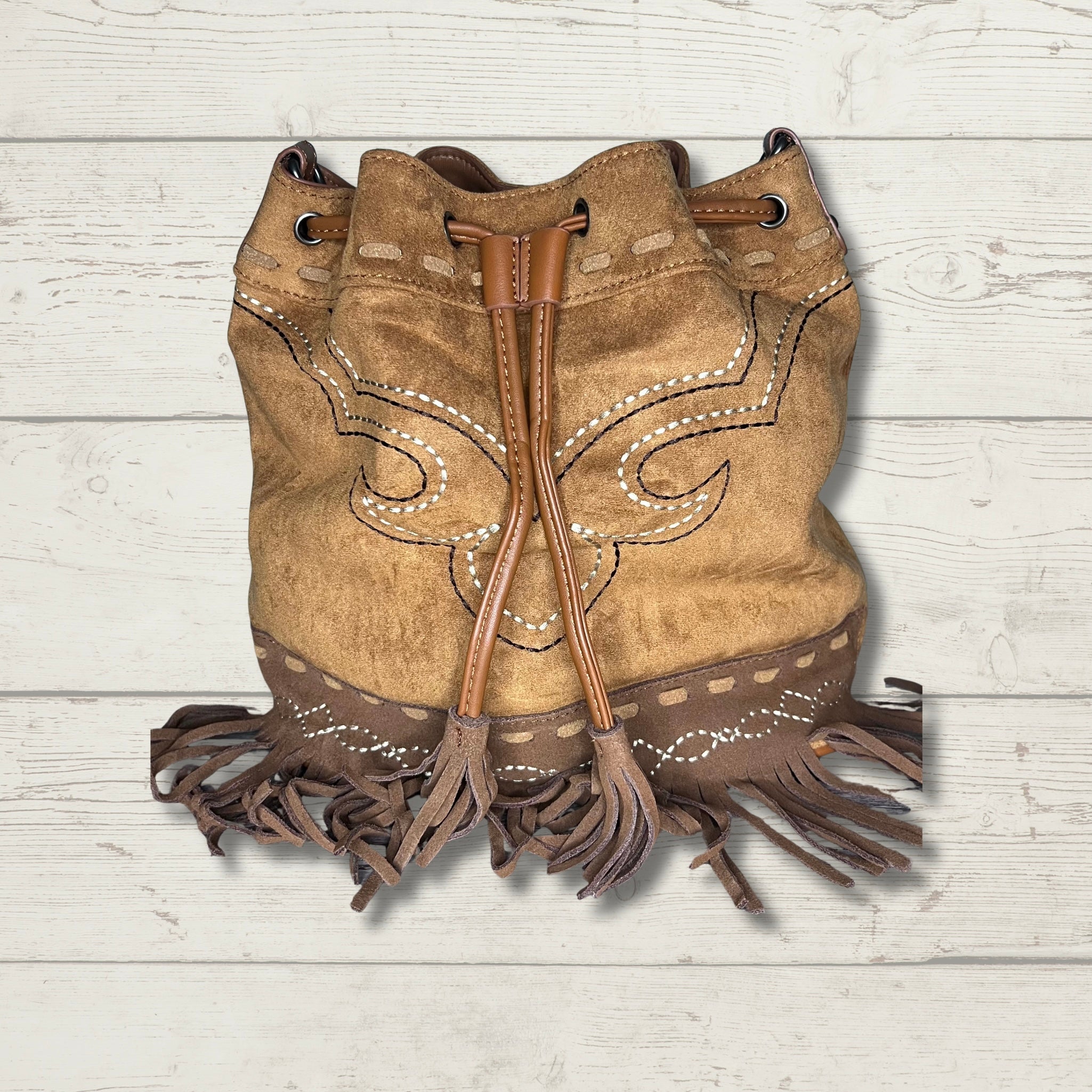 Montana West Boot Stitch Drawstring Crossbody Bag