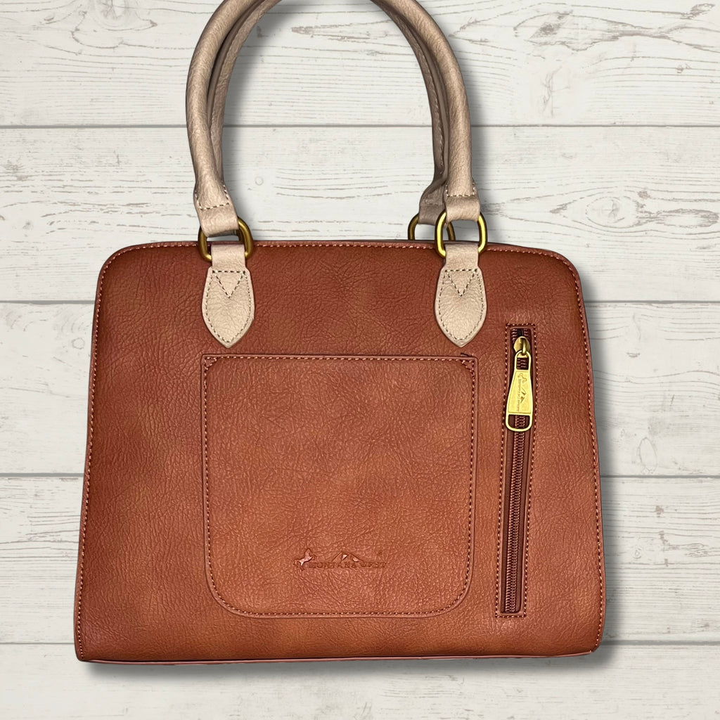 Montana West Western Tooled Floral Concealed Carry Satchel and Crossbody Bag