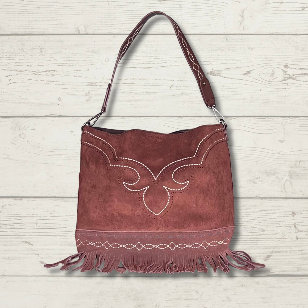 Montana West Boot Stitch Fringe Hobo Bag