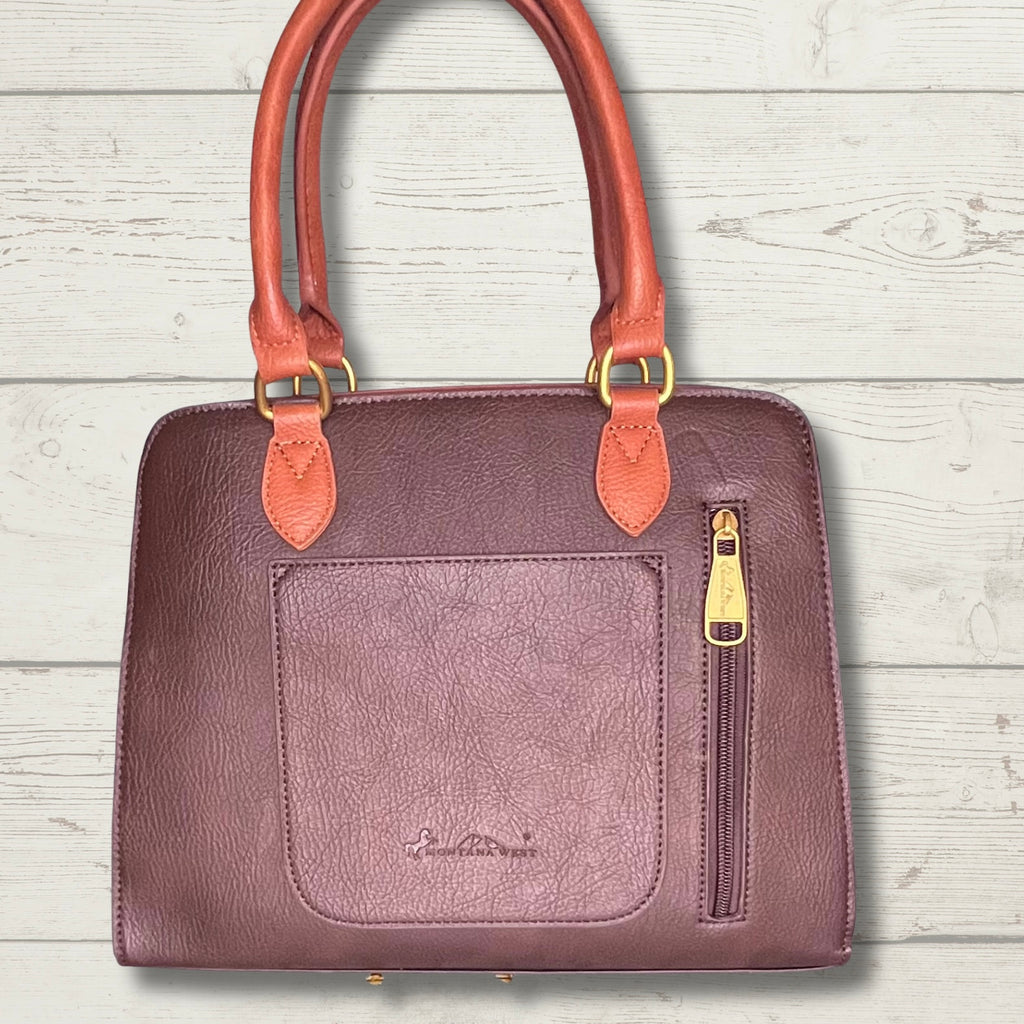 Montana West Western Tooled Floral Concealed Carry Satchel and Crossbody Bag