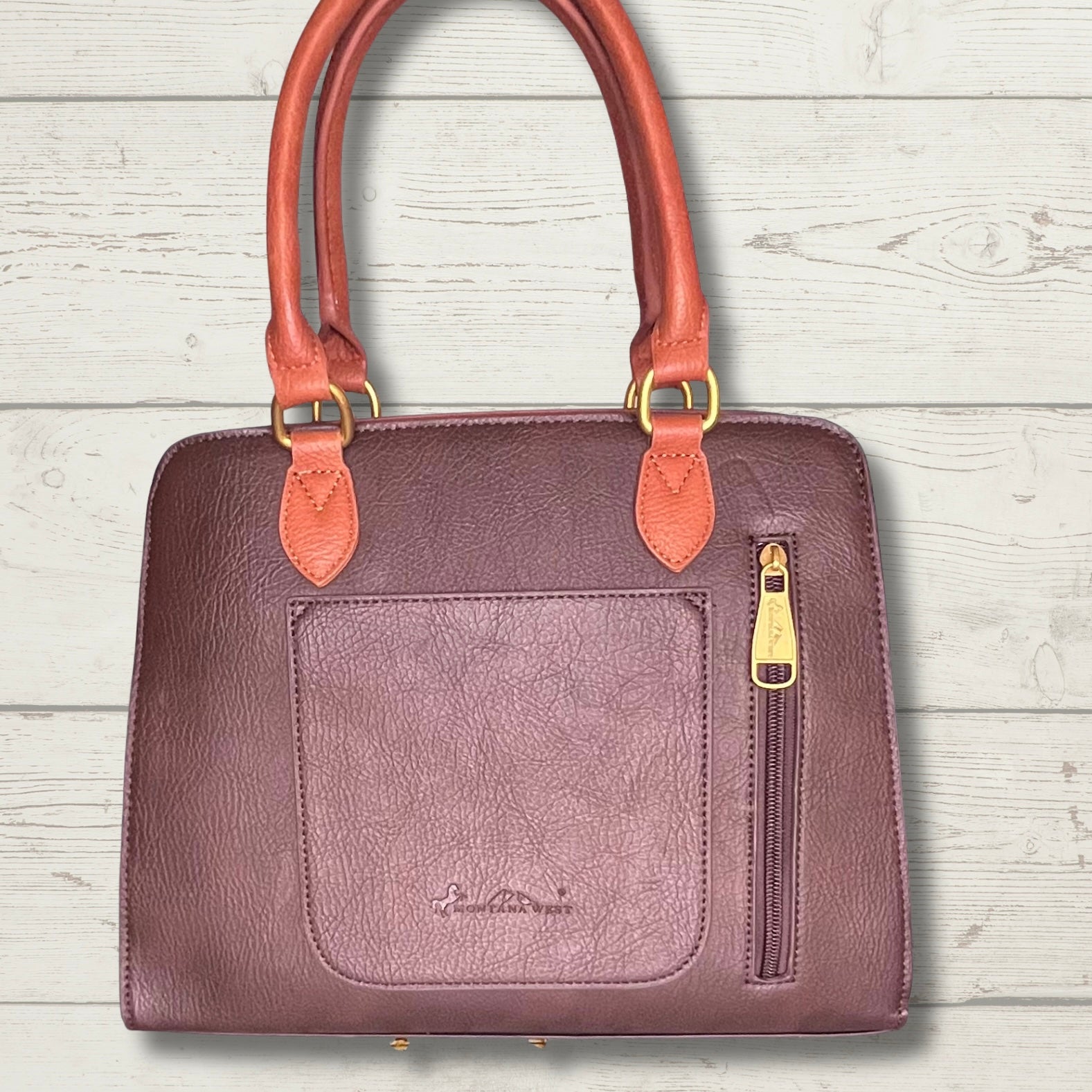 Montana West Western Tooled Floral Concealed Carry Satchel and Crossbody Bag