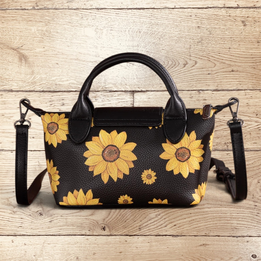 Wrangler Sunflower Print Mini Top Handle Crossbody - Black