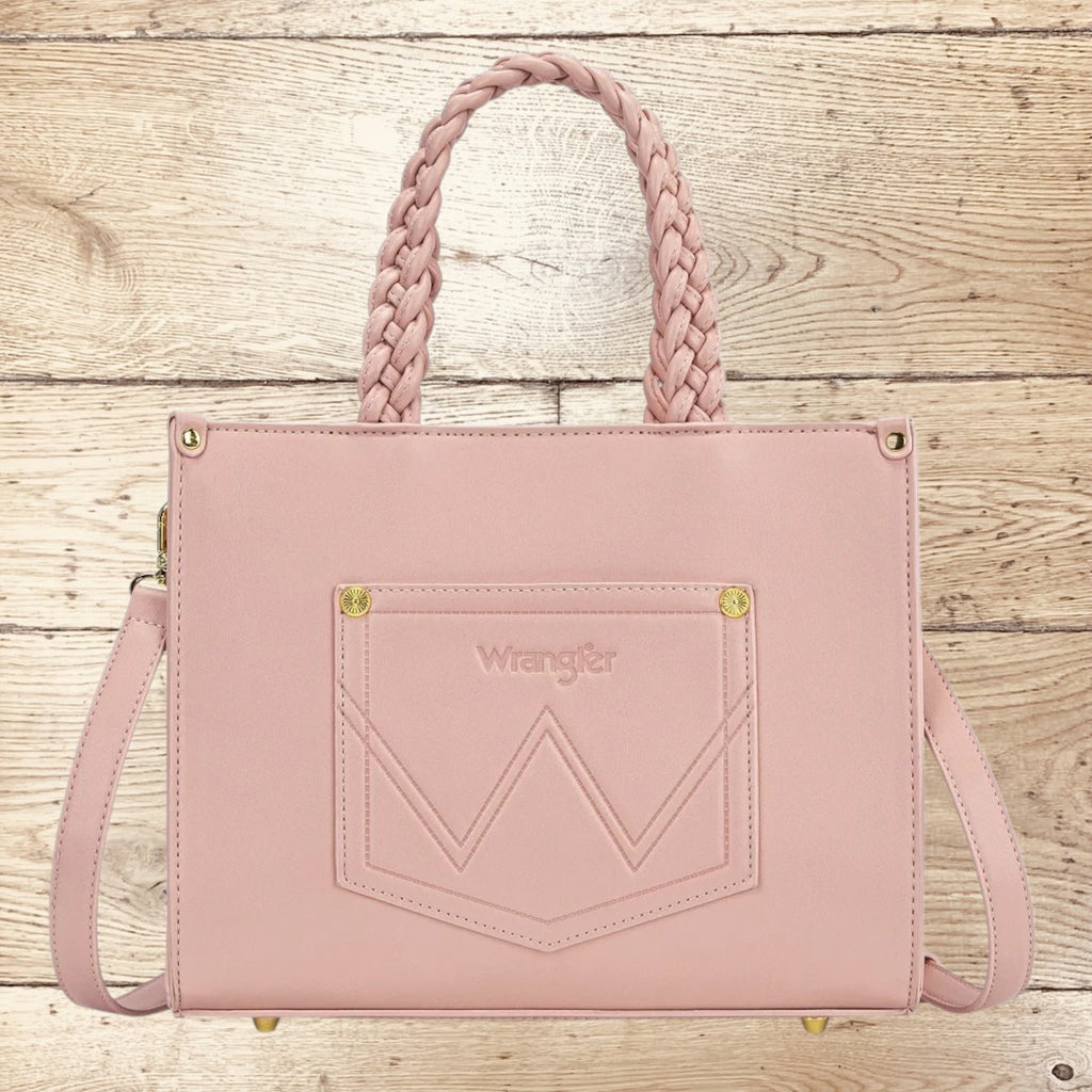 Wrangler Floral Print Braided Tote Bag - Pink