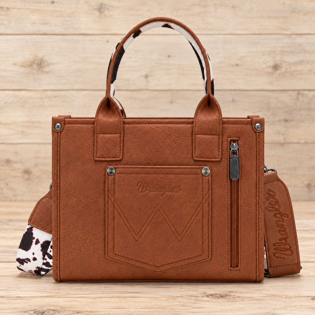 Wrangler Western Style Handbag Tote - Leopard Print