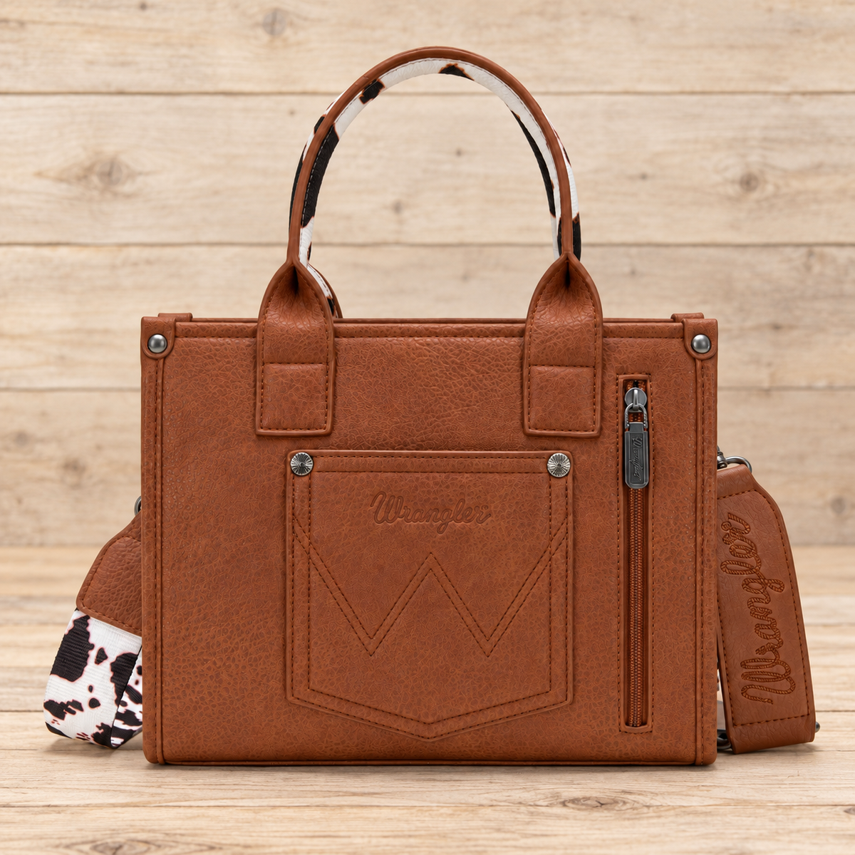 Wrangler Western Style Handbag Tote - Leopard Print