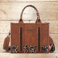 Wrangler Western Style Handbag Tote - Leopard Print