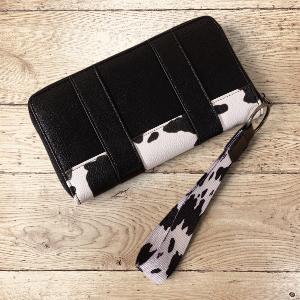 Wrangler Cow Print Wallet - Black