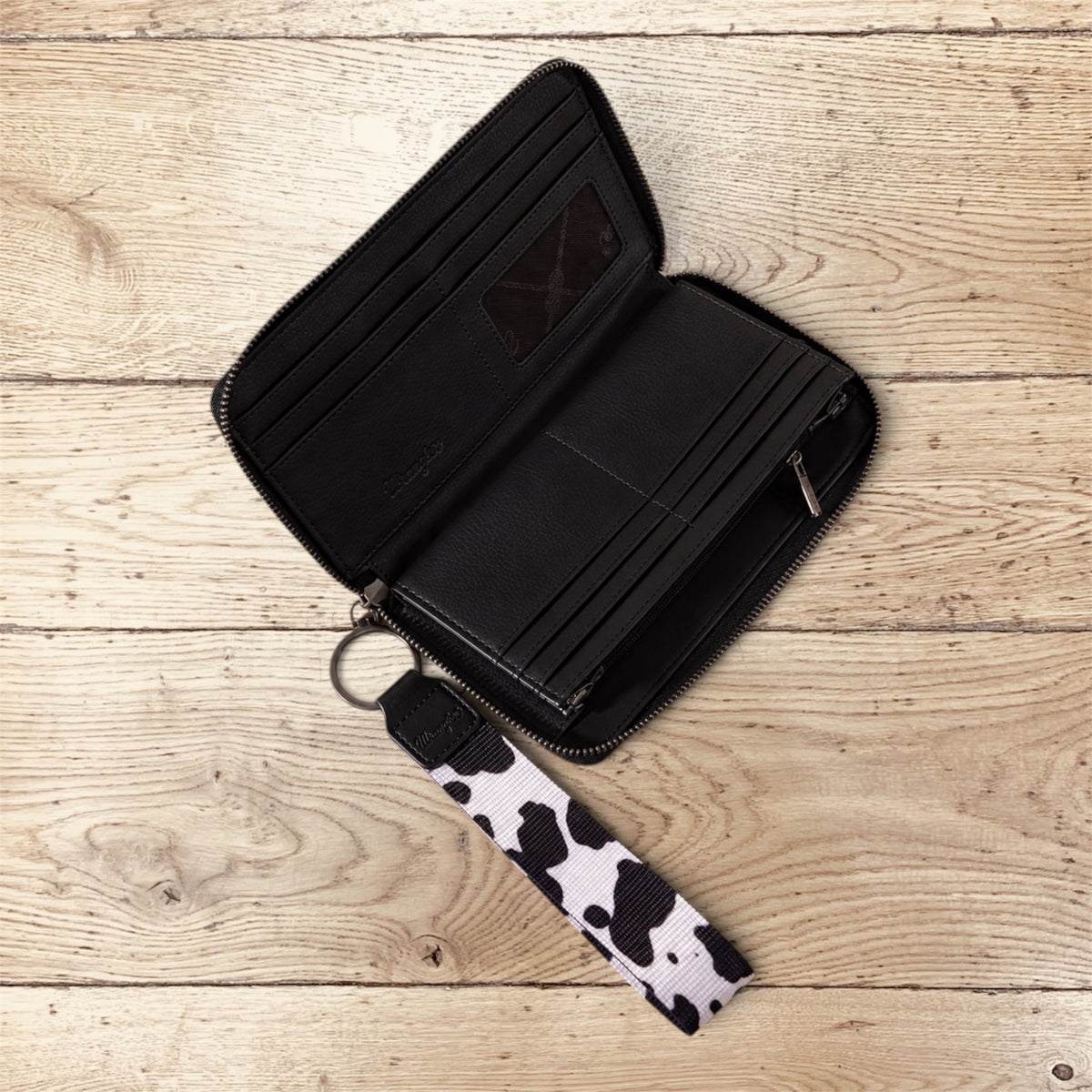 Wrangler Cow Print Wallet - Black