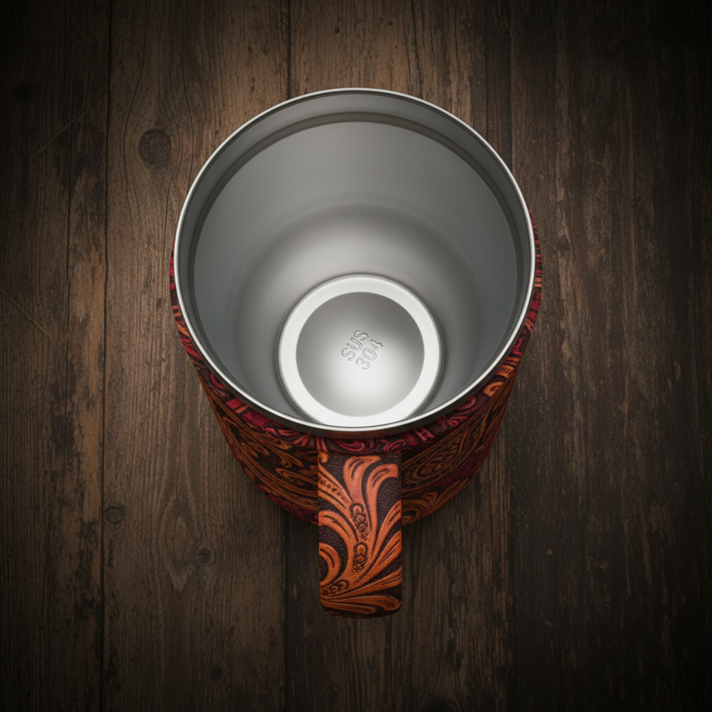 Red Banana Tooled Western Steel Tumbler