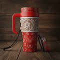 Red Banana Tooled Western Steel Tumbler