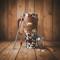 Wide Wyoming Tumbler in Brown and White - Cowhide