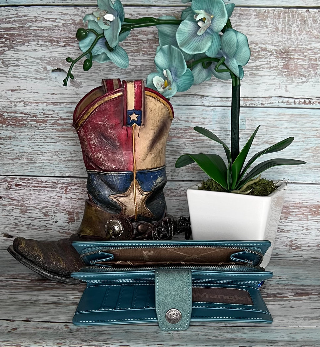 Wrangler Western Floral Tooled RFID Wallet