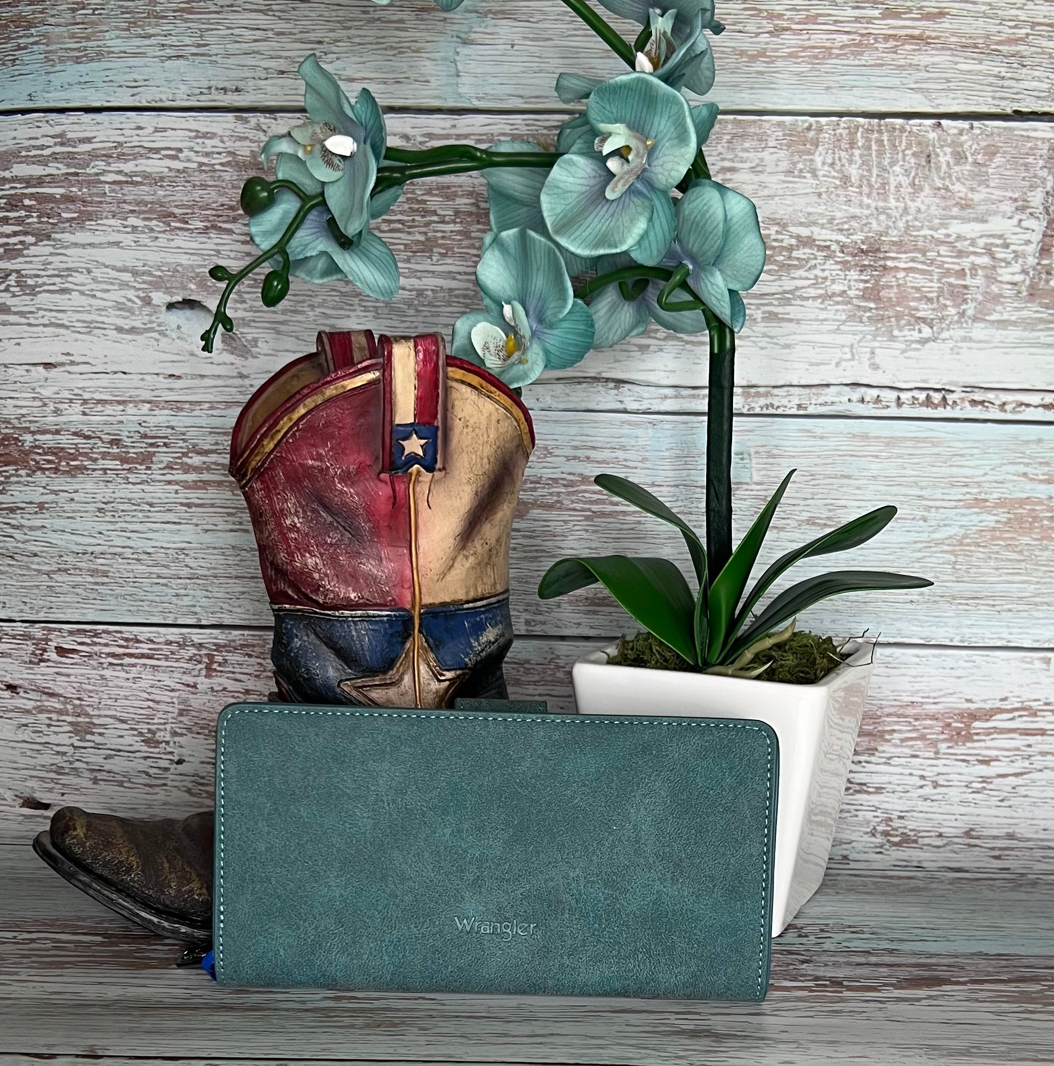 Wrangler Western Floral Tooled RFID Wallet