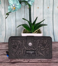 Wrangler Western Floral Tooled RFID Wallet