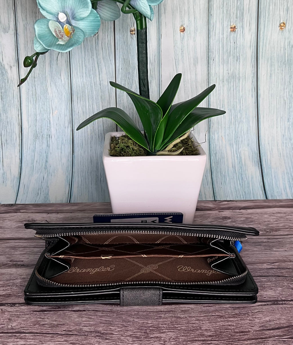 Wrangler Western Floral Tooled RFID Wallet