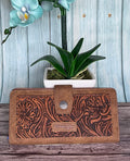 Wrangler Western Floral Tooled RFID Wallet
