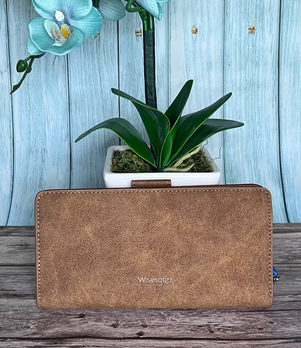 Wrangler Western Floral Tooled RFID Wallet