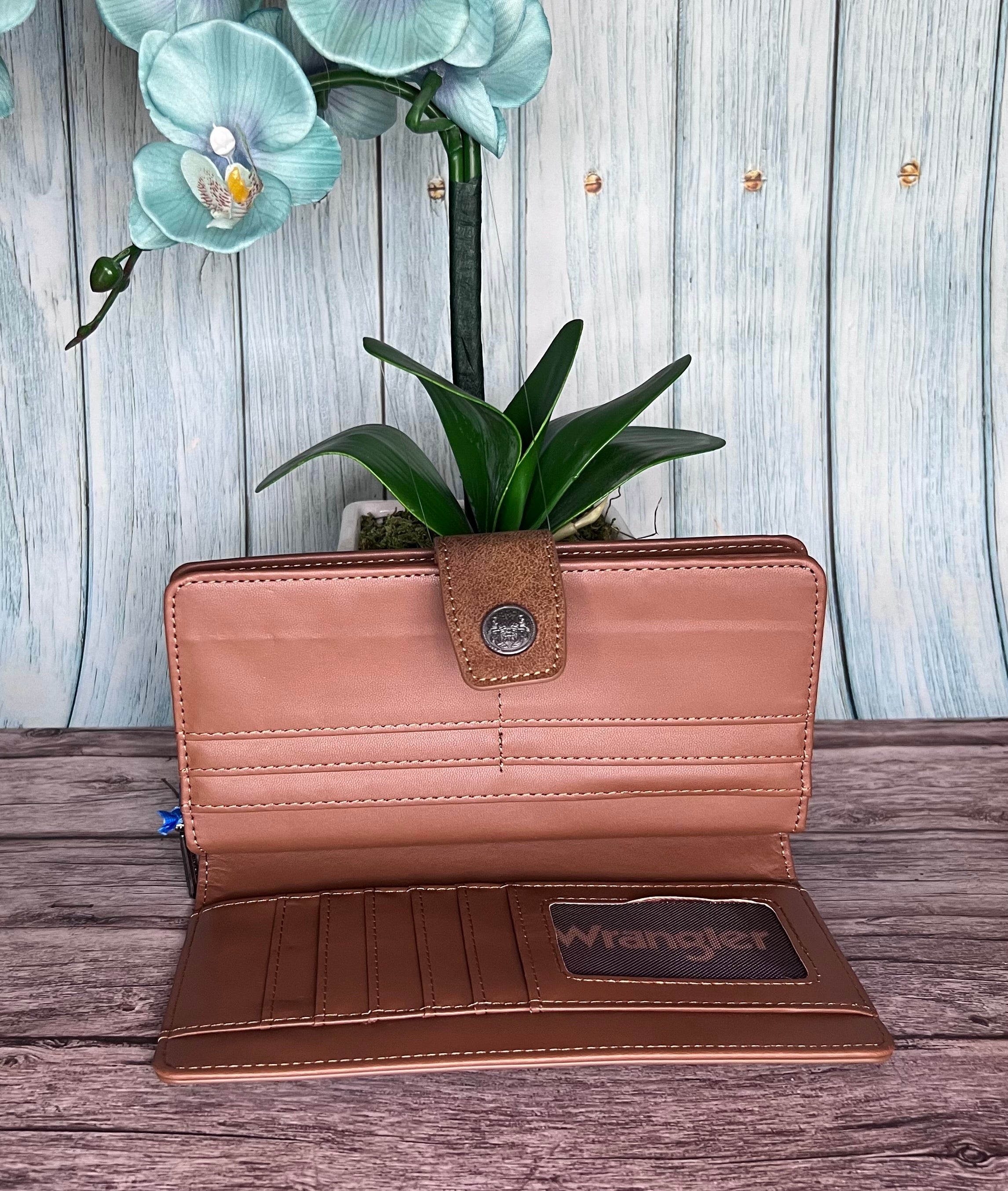 Wrangler Western Floral Tooled RFID Wallet