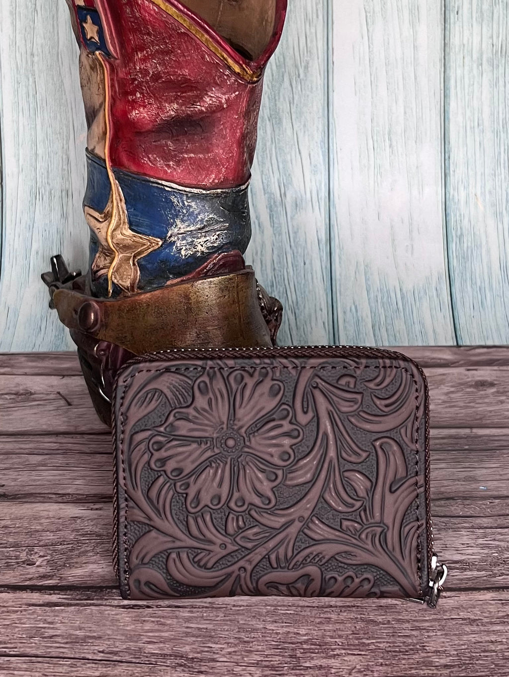 Wrangler Tooled Zip-Around Wallet