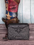 Wrangler Tooled Zip-Around Wallet