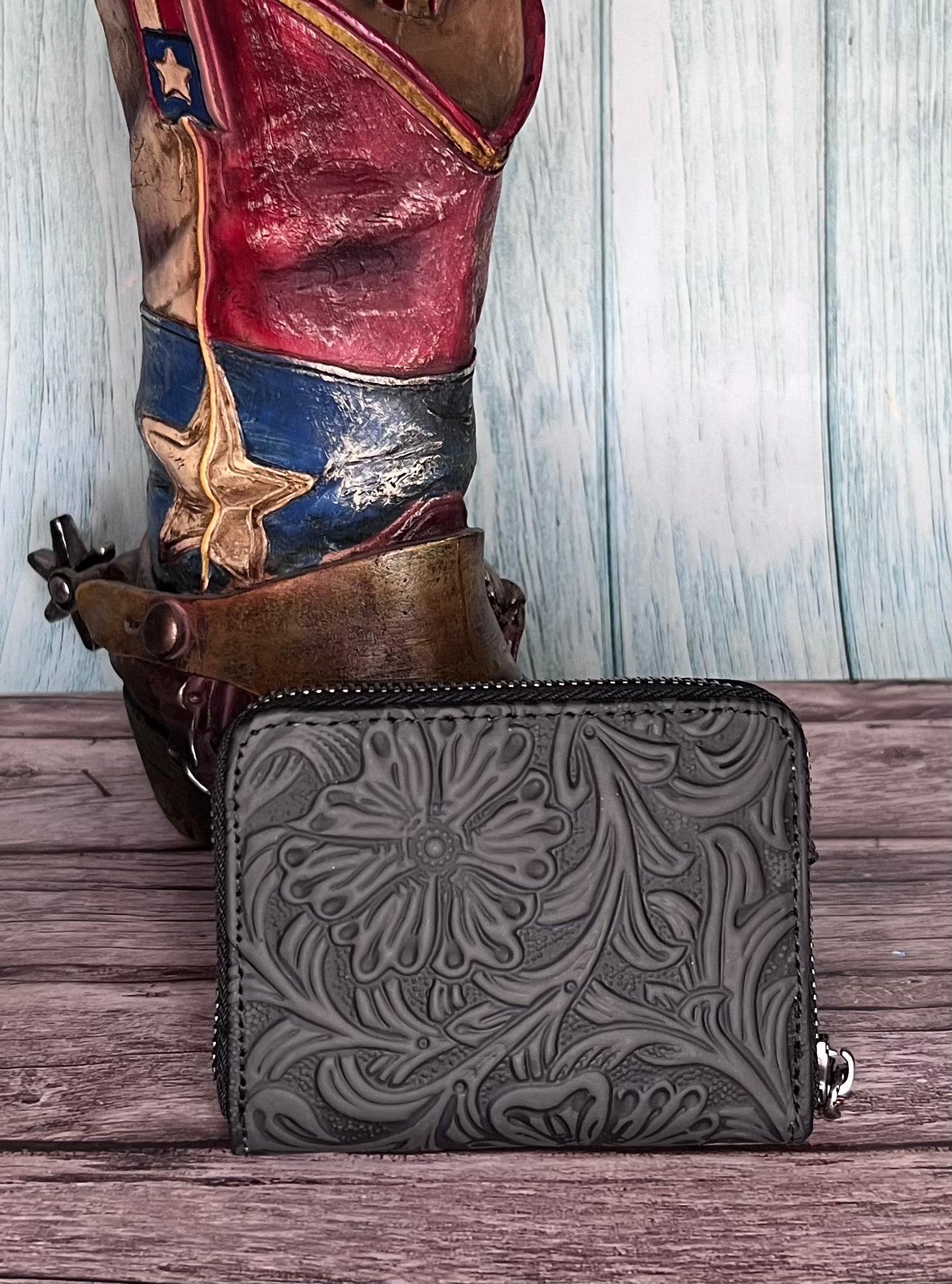 Wrangler Tooled Zip-Around Wallet