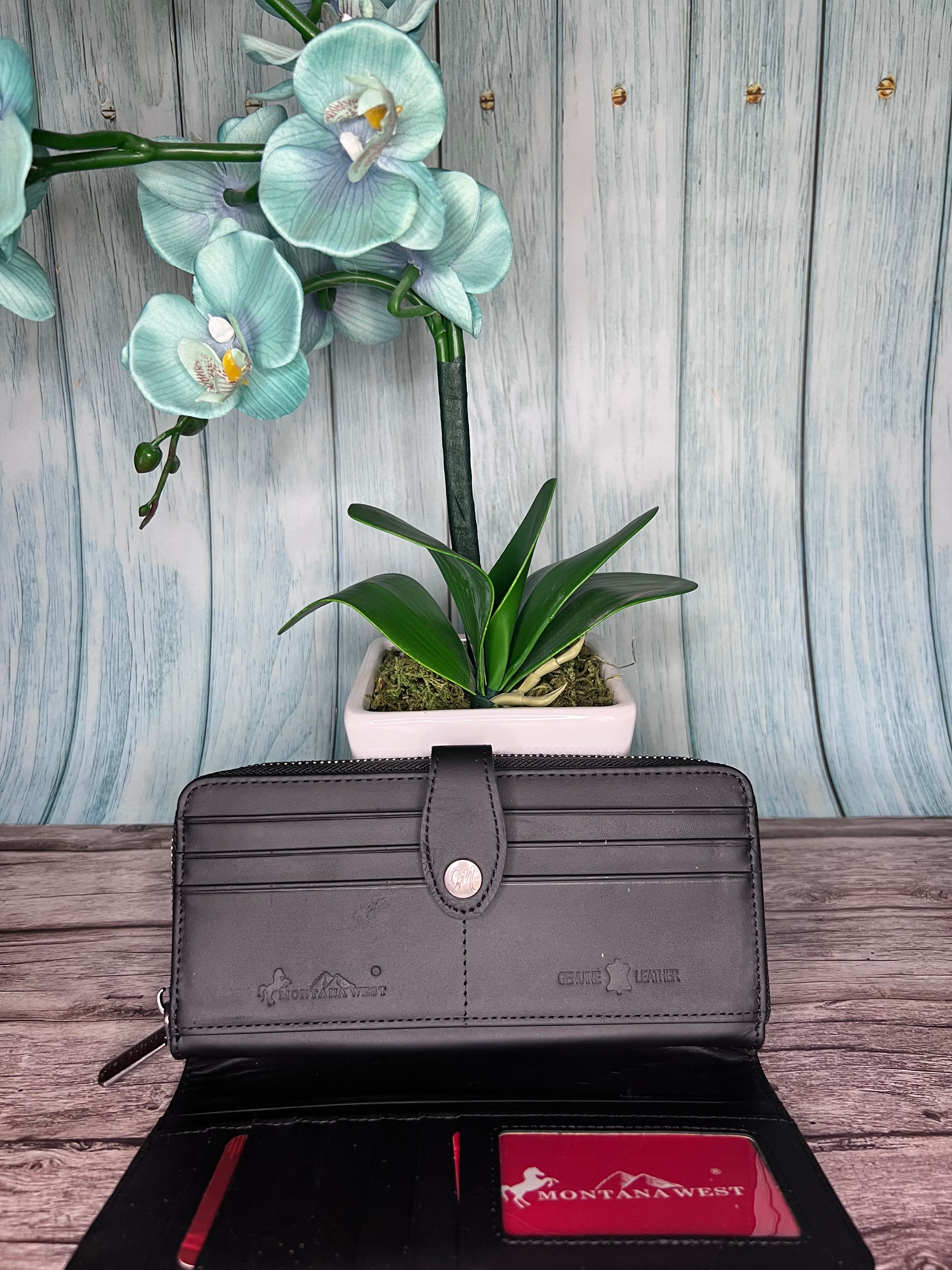 Montana West Genuine Leather Bi-Fold RFID Protected Wallet