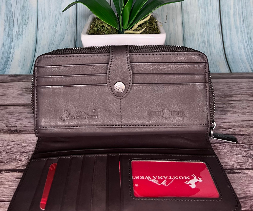 Montana West Genuine Leather Bi-Fold RFID Protected Wallet