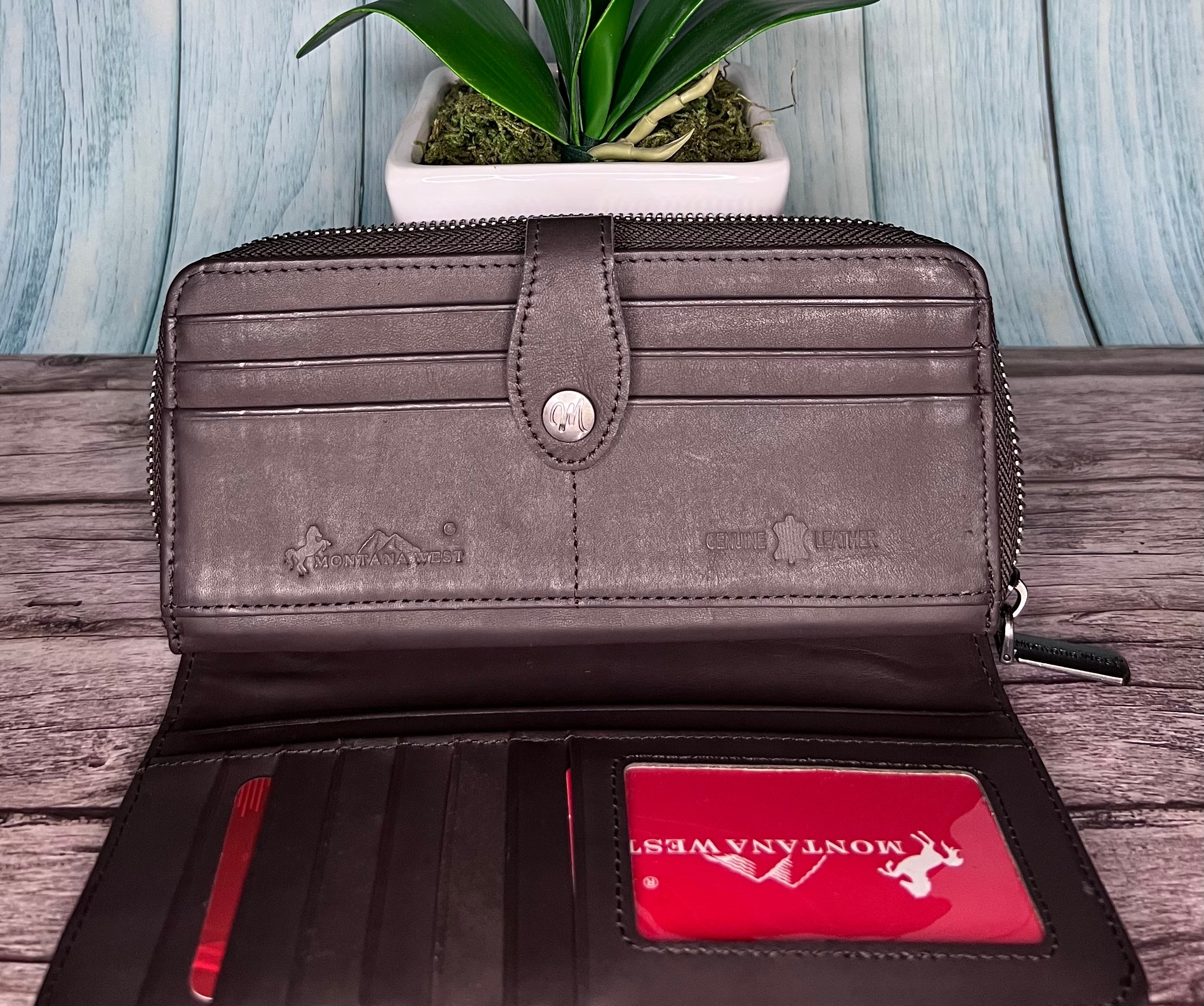 Montana West Genuine Leather Bi-Fold RFID Protected Wallet