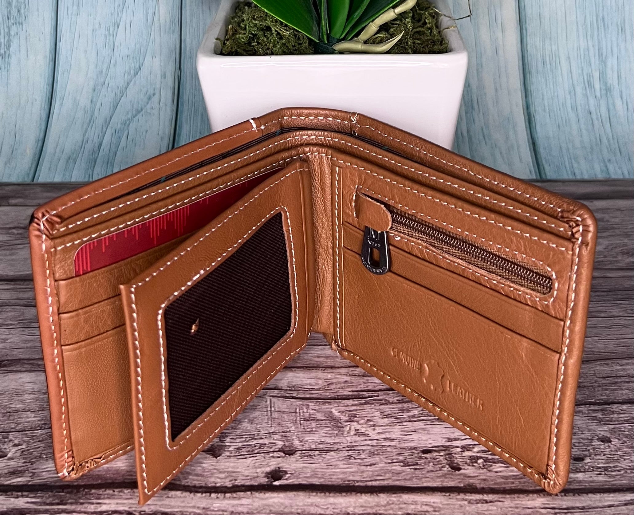 Montana West Genuine Leather Tooled Collection - Men's Wallet