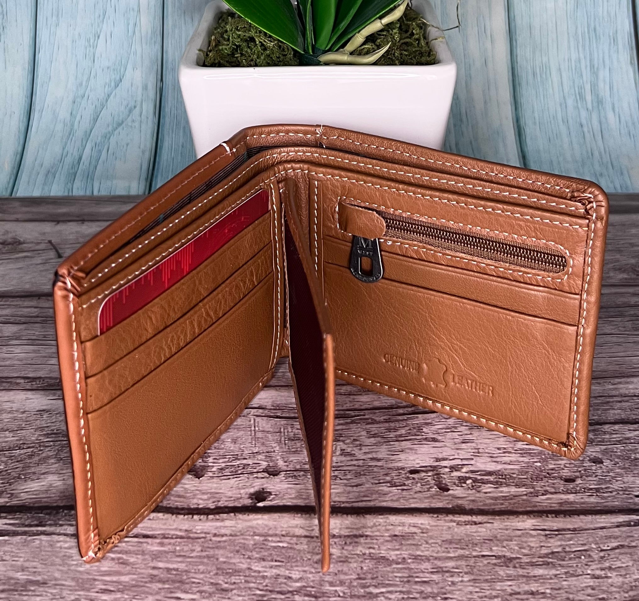 Montana West Genuine Leather Tooled Collection - Men's Wallet