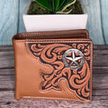 Montana West Genuine Leather Tooled Collection - Men's Wallet
